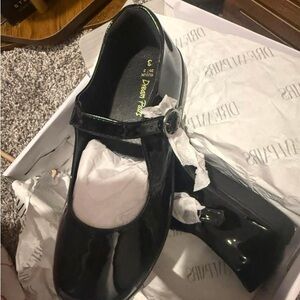 Dream Pairs Shiny Black Kids Heels
